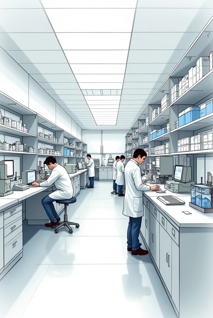 Sketch of a pharmaceutical laboratory for physicochemical analysis
