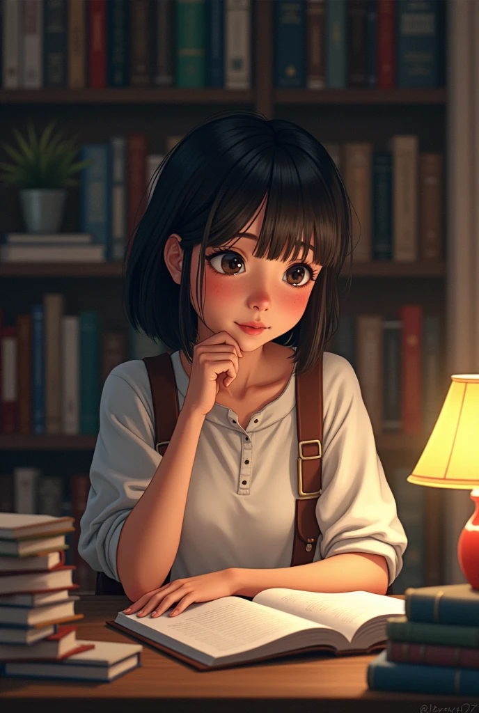  girl studying real