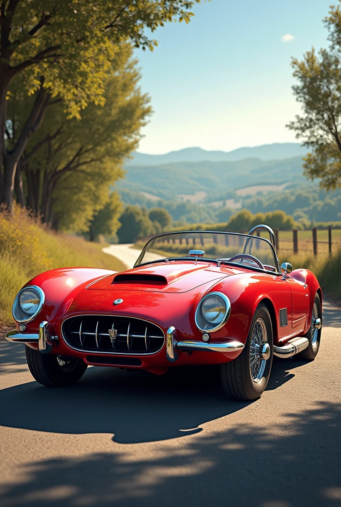A classic red car