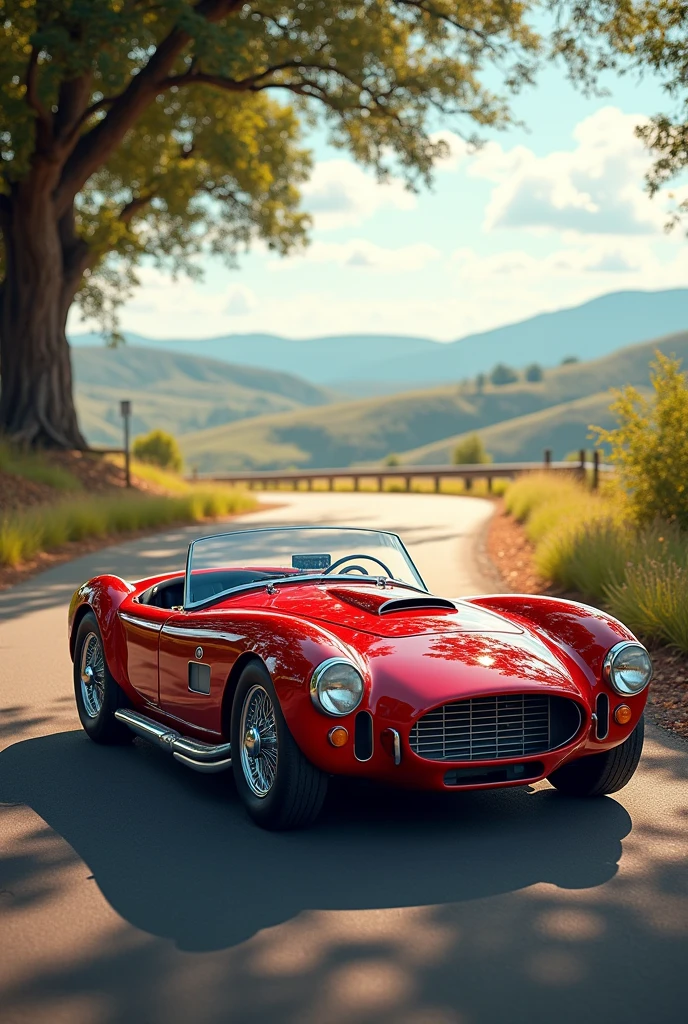 A classic red car