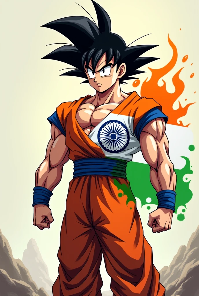 Goku character with Indian flag pfp for Instagram 
