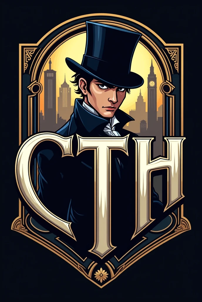 Make an e-sports logo with the character Arsene Lupin the tailcoat thief, with the logo with the letters CTH