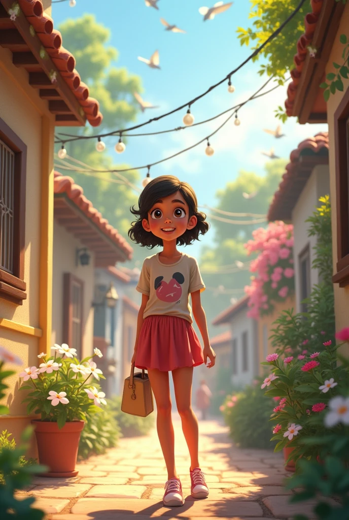 It was a sunny morning in a small town called Vila Esperança. The flowers were blooming and the birdsong filled the air with a soft melody.. Heloise, a twelve year old, was excited about a project she had been planning for weeks: your first raffle.