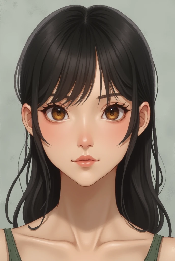 Make a person with a low mullet and square sideburns 