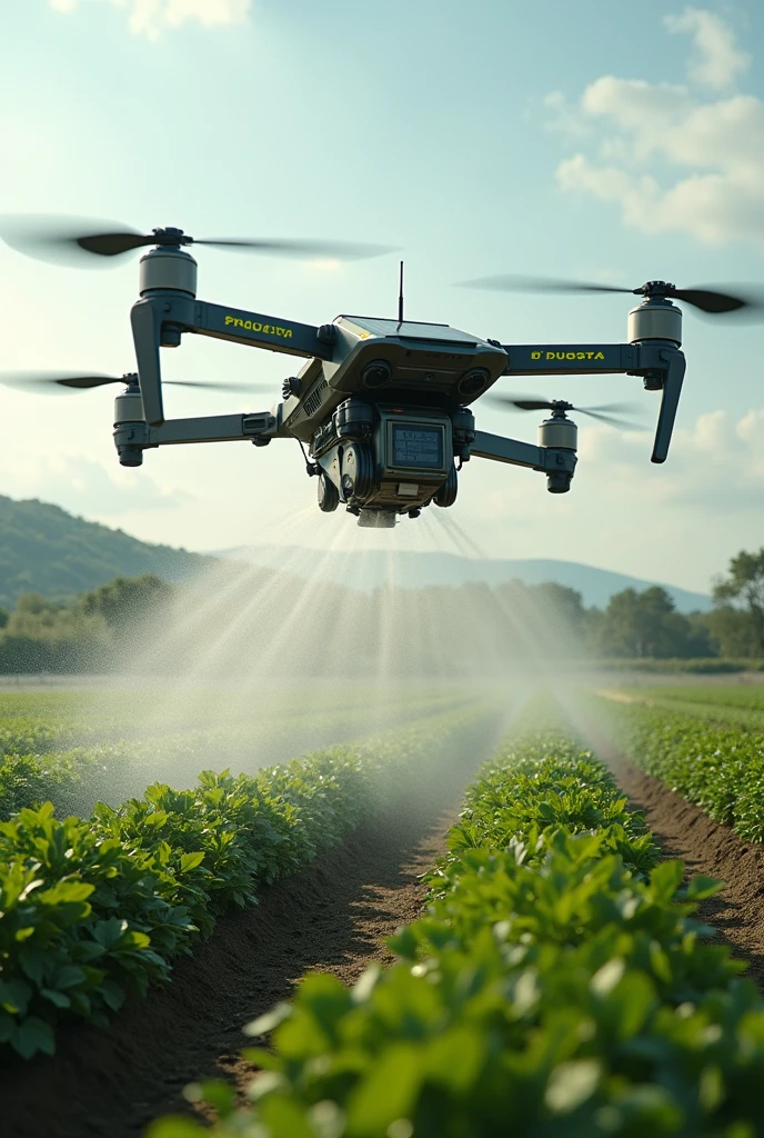 drone with a solar, wifi signal,  water sprinkler, fertilizer for farm. 