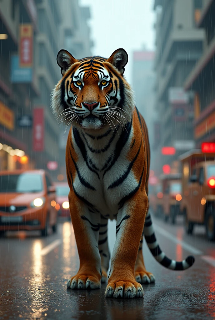 Rain and tiger for delhi city