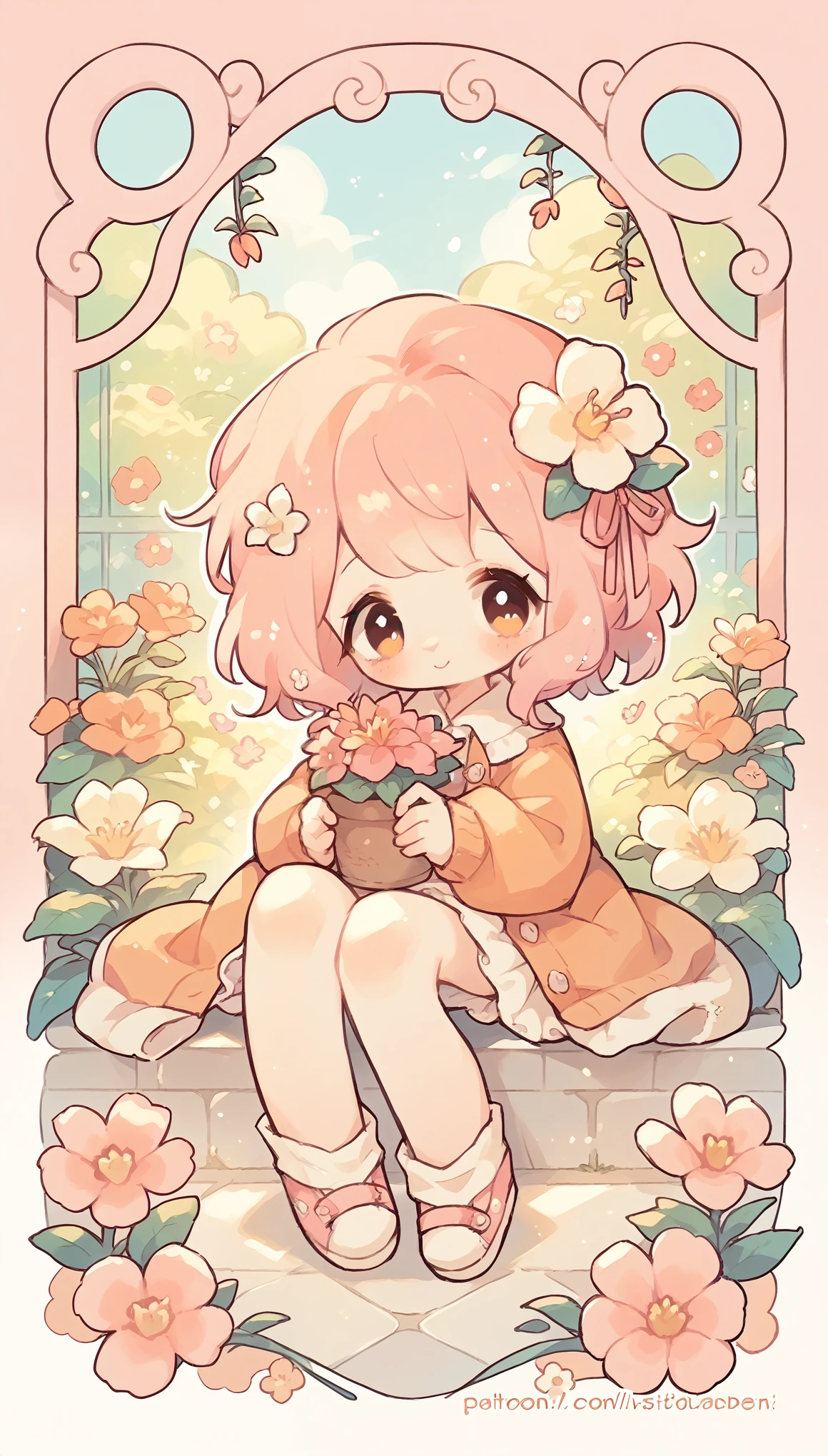 Cozy,Orange Pink,Flower garden