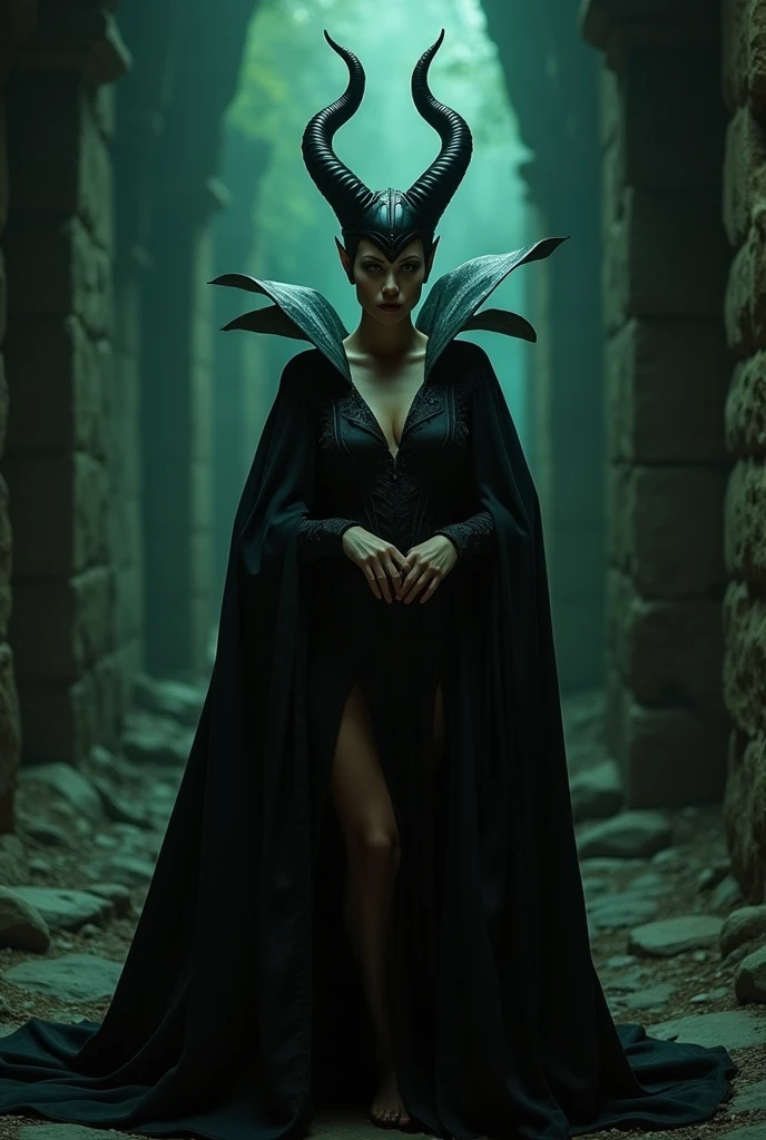 A stunning portrait of Maleficent face down ass up, doggystyle in a dungeon