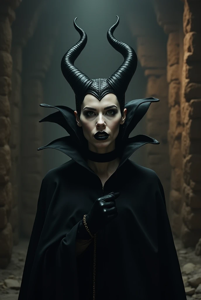 A stunning portrait of Maleficent face down ass up, doggystyle in a dungeon
