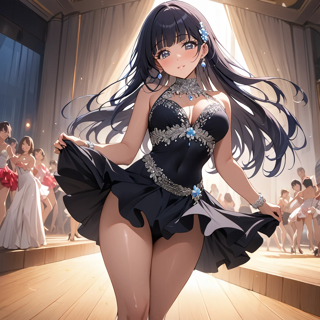 ((Highest quality)), ((masterpiece)), (detailed), （Perfect Face）、The woman is Reika Aoki with semi-long hair、Woman wears Latin dance dress in South America