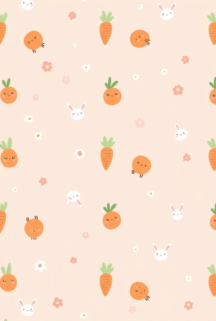 kawaii tiny carrots wallpaper baby pink background