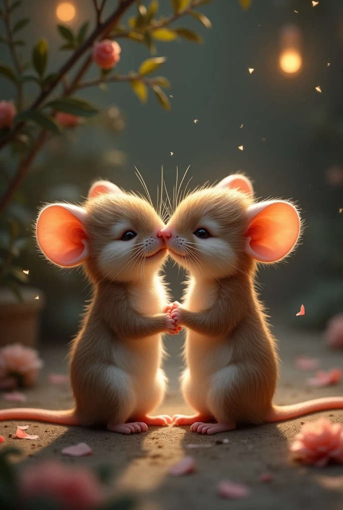 A couple of little mice making love to each other