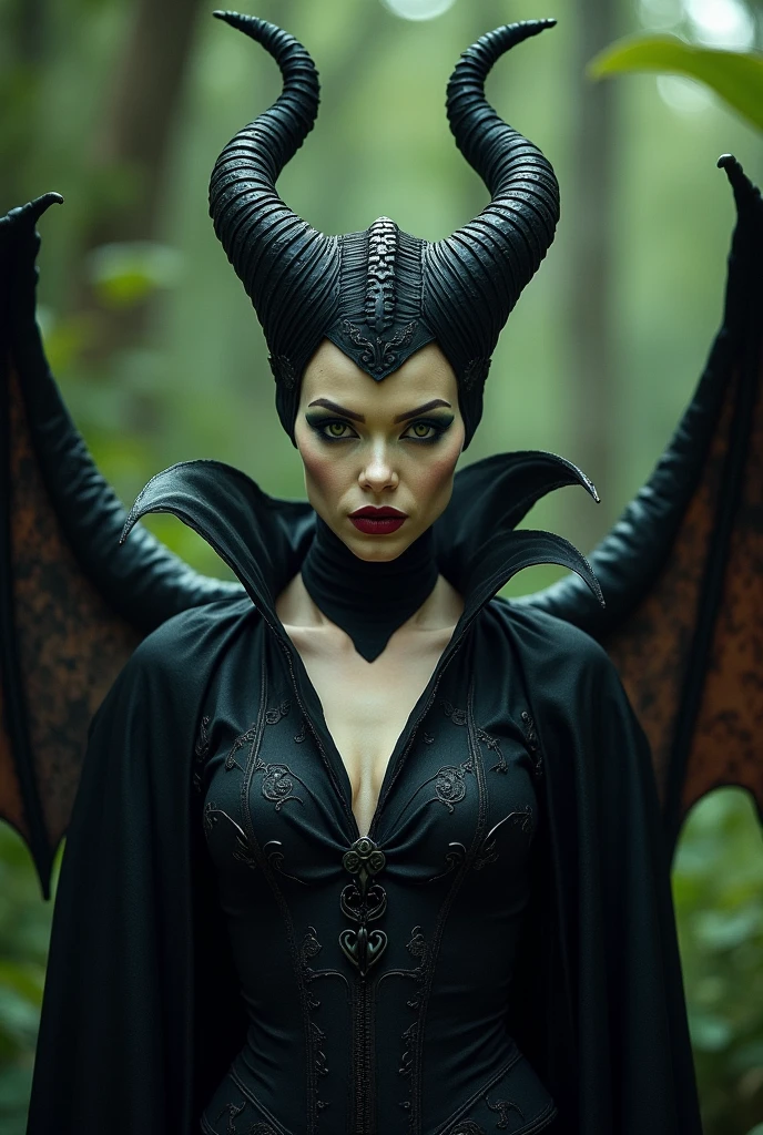 A stunning portrait of Maleficent in the process of transforming into a dragon, she is not quite human, yet not quite a dragon