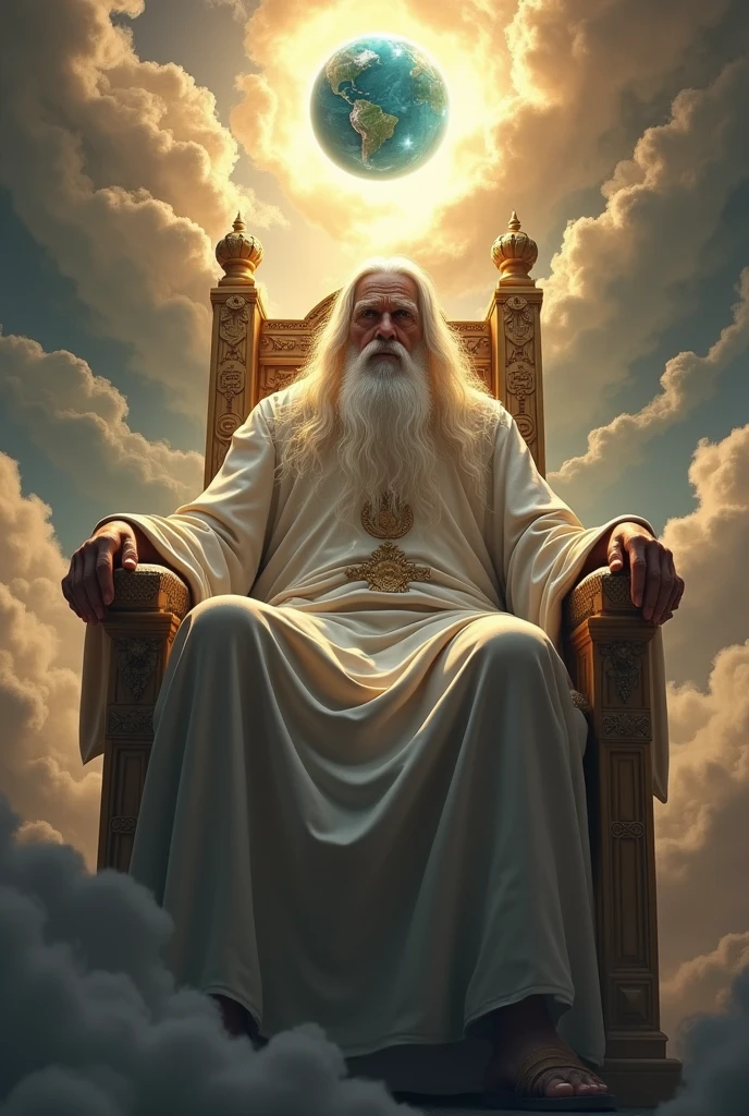Biblical context Jehovah on his throne looking at the earth