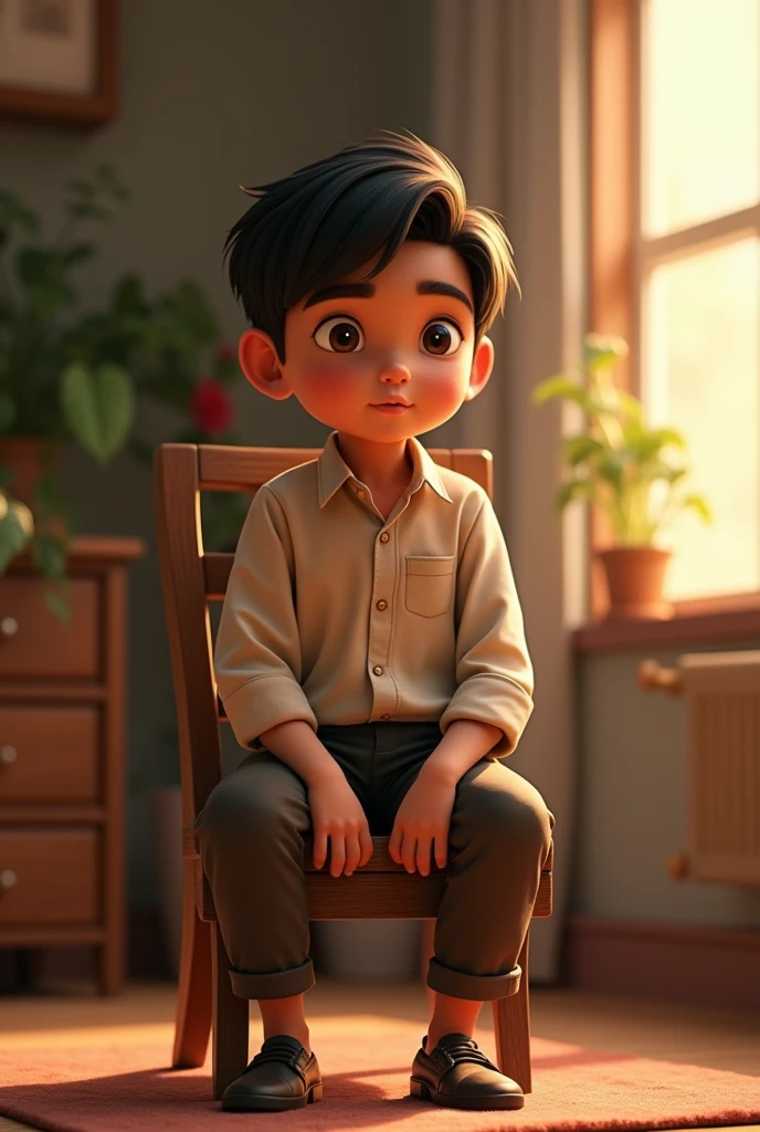 A boy sitting on a chair name yatharth