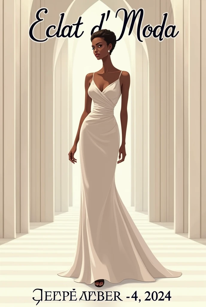 Create a poster advertising to attend a fair on September 4, 2024. It is called Èclat D' moda. This is a clothing stand. ,I wish the poster to be elegant and not too complicated, something simpler I would reissue a poster