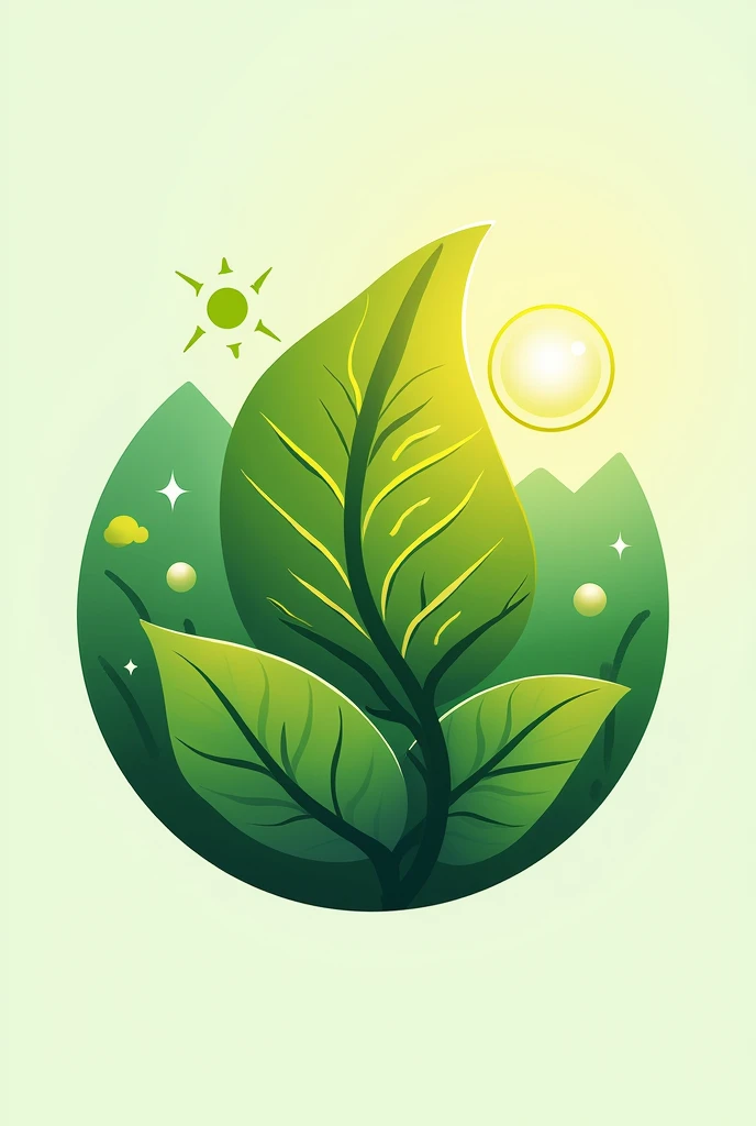 Logo in shades of green, with a sun, a solar panel that resembles a leaf and is called EliteSun
