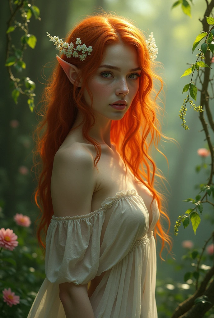 Beautiful naked redhead elf