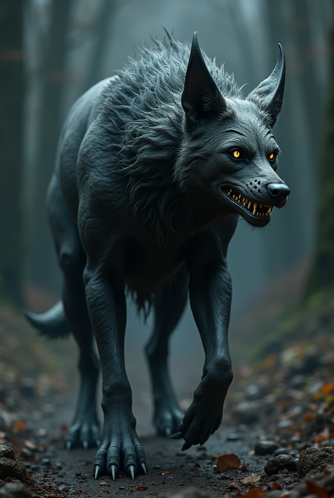 A dag with
monster
