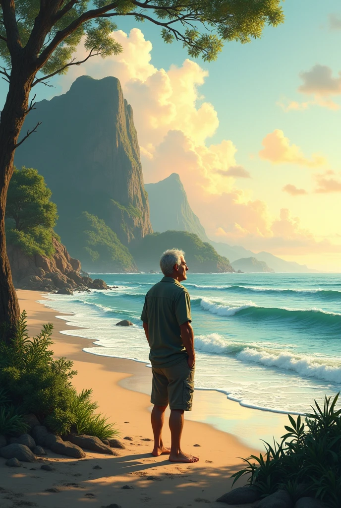 Man at a beach

