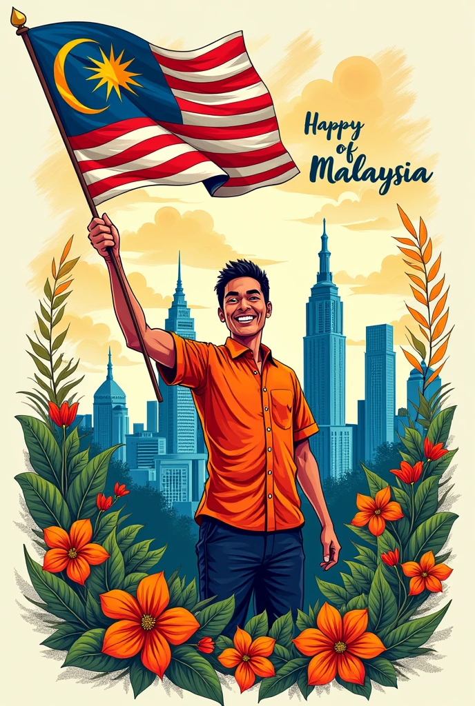 Malaysia independence poster , doodle 