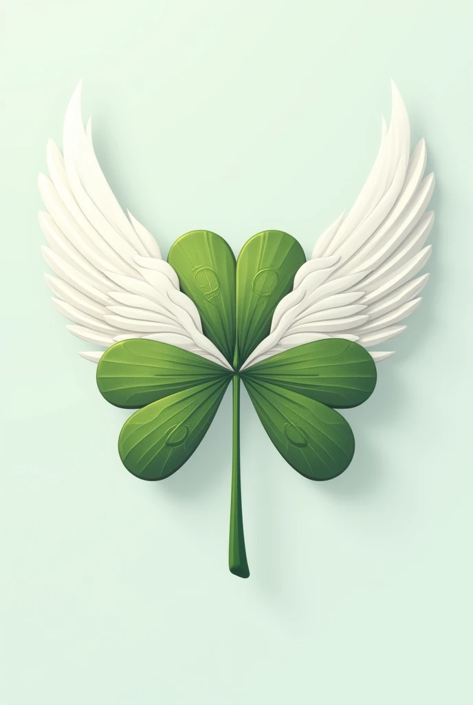 Three clover symbol with 2 white wings and a futsal ball in the center
