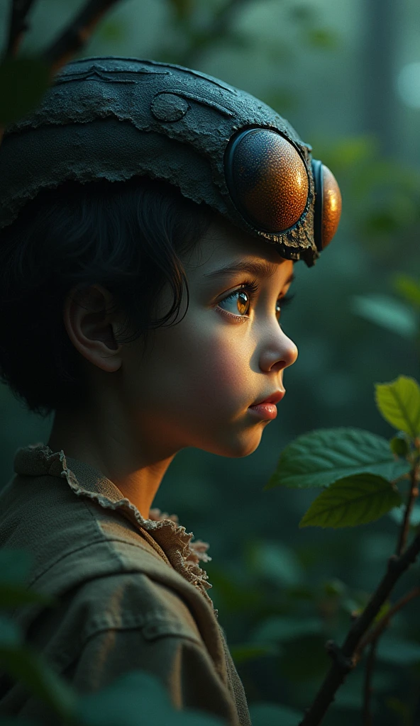 A girl trying to catch a bug, instead trapped by a giant insect, beautiful detailed eyes, beautiful detailed lips, extremely detailed eyes and face, long eyelashes, fantasy, dark, dramatic lighting, cinematic, award winning digital art, highly detailed, intricate, masterpiece, 8k, photorealistic, cinematic lighting, dramatic shadows, moody atmosphere, epic scale, dramatic composition, cinematic framing