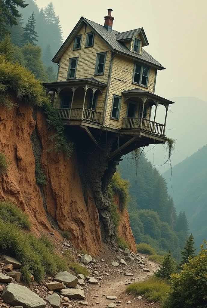 Terrible House Landslide Collage art