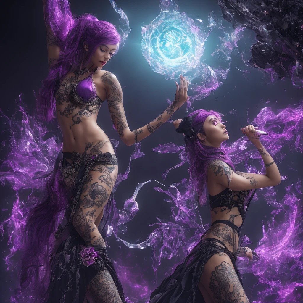 A youthful female character, rendered in a cartoonish aesthetic, engages in a celebratory gesture known as "dabbing" while standing confidently alongside a feline companion and colossal representations of Bitcoin and Dogecoin cryptocurrencies. These representations are crafted from vibrant, translucent crystals, exuding an aura of ethereal beauty. The female character's physique is adorned with intricate irezumi tattoos, while her attire reflects a dark and gothic fashion sense. The backdrop of this scene is a mesmerizing nebulous expanse, awash in vibrant shades of purple.The fact that everything is everywhere all at once, it is, it isn't, it will be, it won't be, it can't be, it must be, and it has to be.
The words that we speak have power beyond belief. There's a reason that they call it spelling words. There's profound truths in every moment, inching you closer to the truth. But never getting you there, because attaining understanding is inherently a limitation in its own right.
I understanding something means that I stand under it holding a position, being rigid to defend, and by standing under We turn the infinite into the definite.
With congruencies, alignments, and resonance we will find the truth that persists is the truth that most have agreed upon.
Science demands facts, religion demands faith, both of them said the same thing but different words. First came the word they
A youthful female character, rendered in a cartoonish aesthetic, engages in a celebratory gesture known as "dabbing" while standing confidently alongside a feline companion and colossal representations of Bitcoin and Dogecoin cryptocurrencies. These representations are crafted from vibrant, translucent crystals, exuding an aura of ethereal beauty. The female character's physique is adorned with intricate irezumi tattoos, while her attire reflects a dark and gothic fashion sense. The backdrop of this scene is a mesmerizing nebulous expanse, awash in vibrant shades of purple. 🔮✨🌌