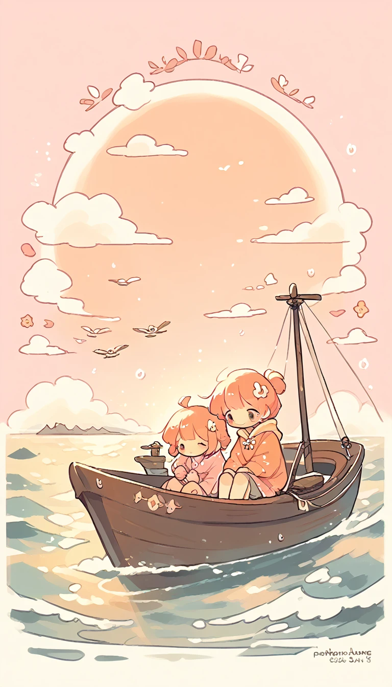 Take a rowboat ,Cozy,Orange Pink