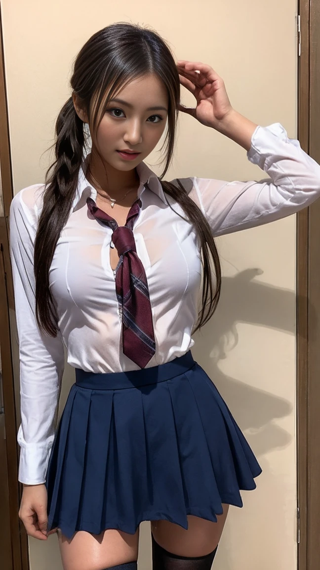 mini skirt,(Browsing Caution),(Two people), 2 schoolgirls, Genitals Work Mutual
