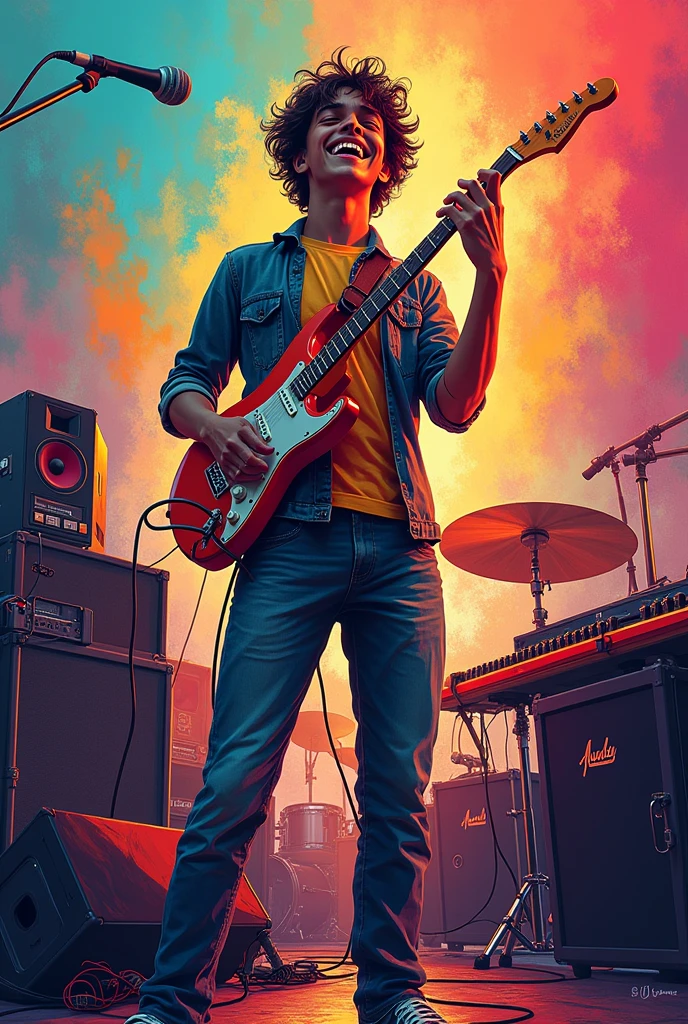 Drawing that represents a person who likes music