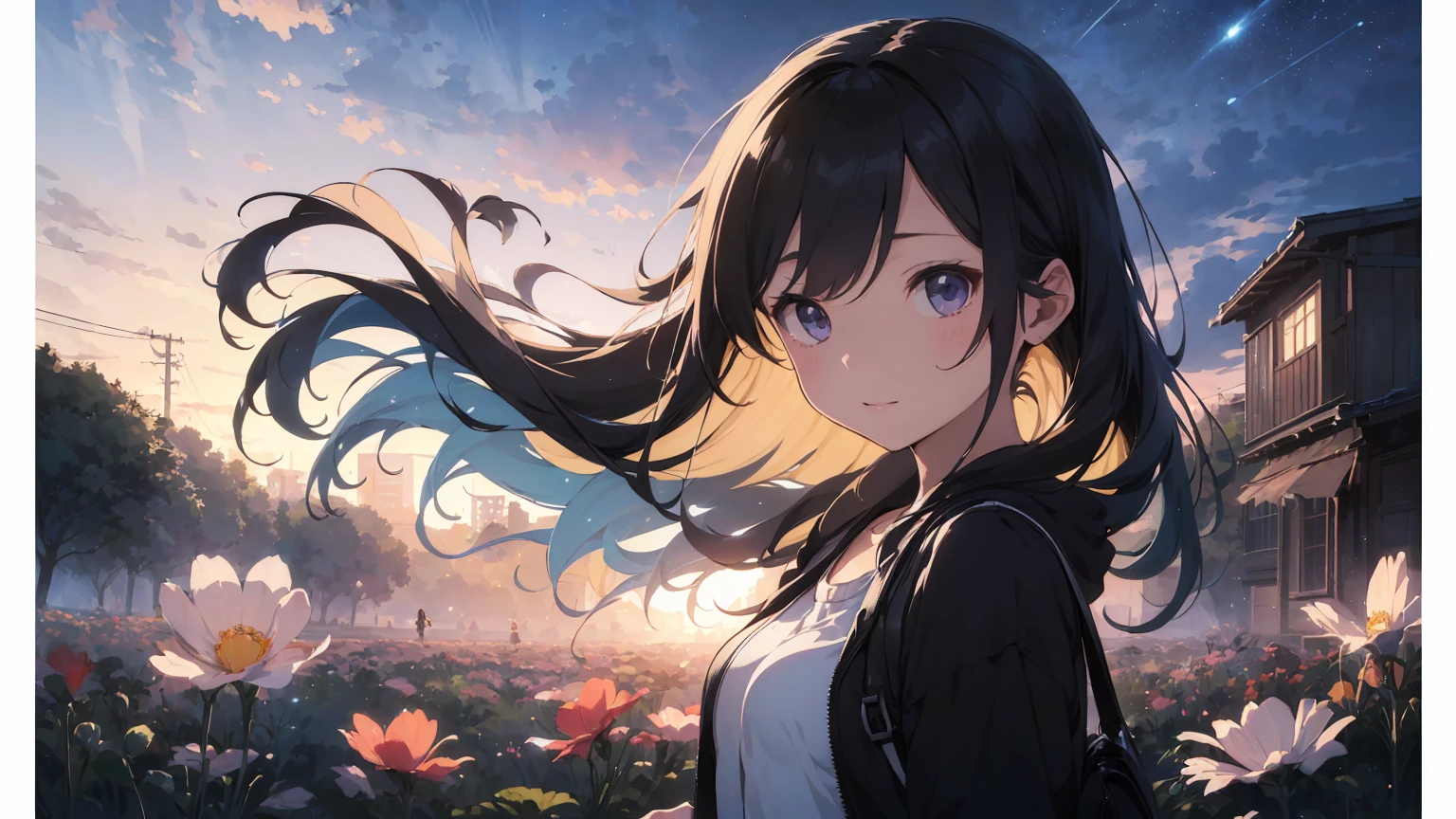 (Mysterious:1.4), Cosmos field、 (One Girl, alone:1.4), cute, (Little:1.6),fine small breasts,
The rising sun pours down、A fantastic prelude in which strong winds are embodied and cosmic petals fly up、
((Lighting Line Transparency Best Quality Best Work Concept Art.))、Beautiful illustrations, pastel colour, Illustration Style, Realistic texture, realistic material、Watercolor,
