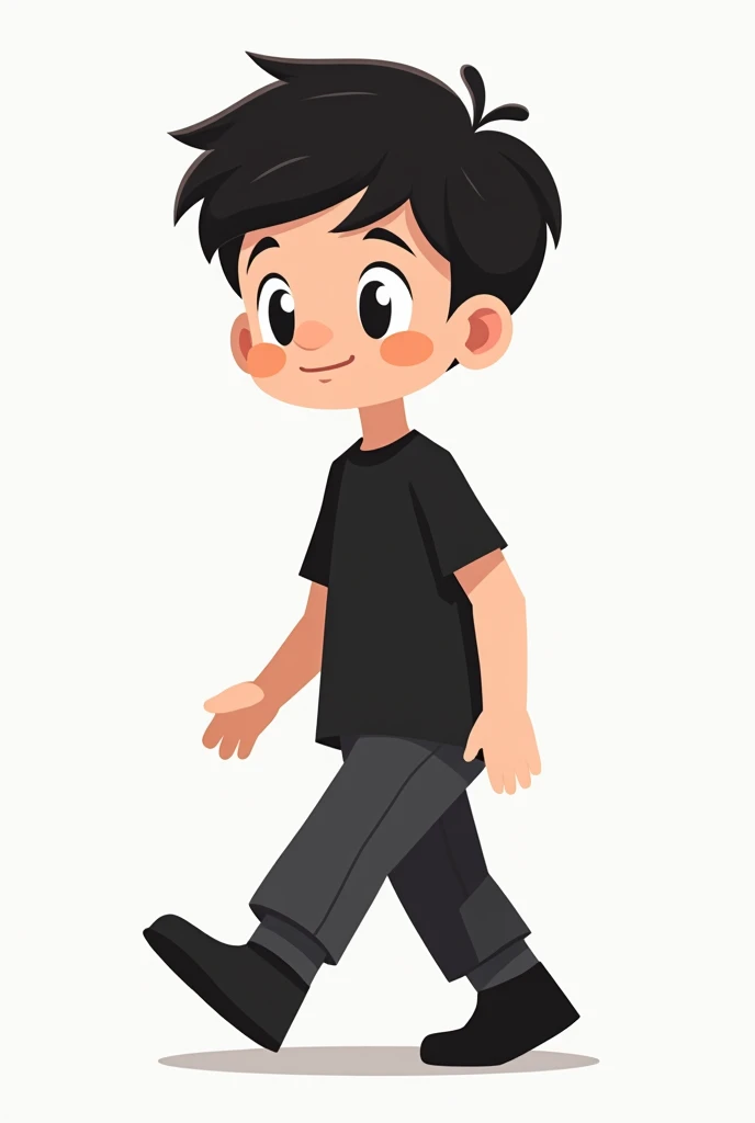 2d young boy walking animation sprite colour black in clothes please 5 image sprite created please remove background colour