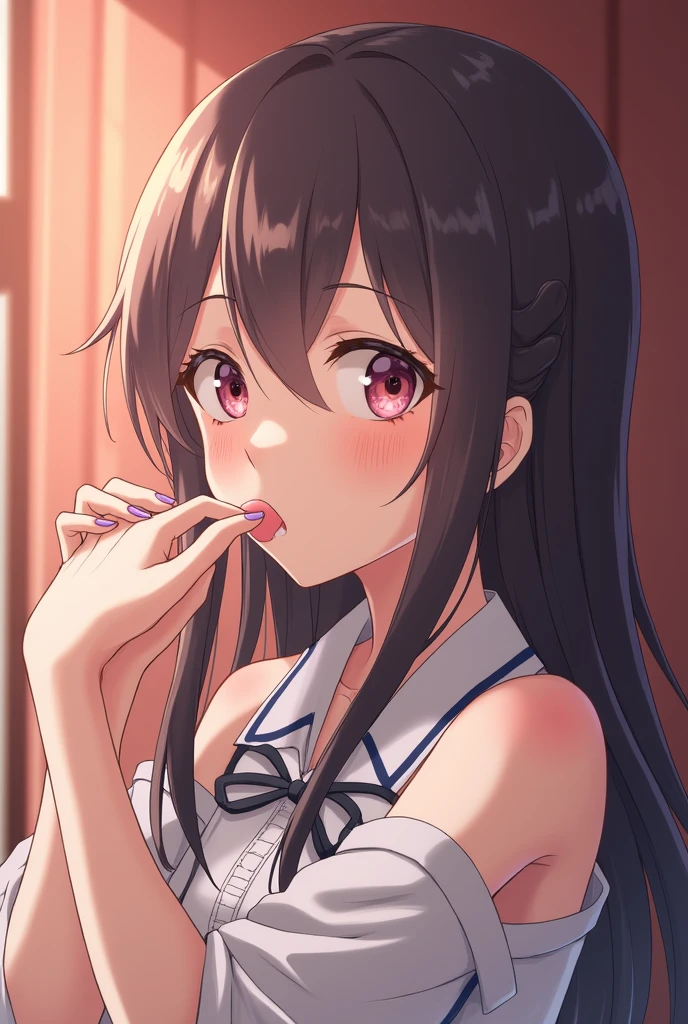 Anime style girl giving blowjob 