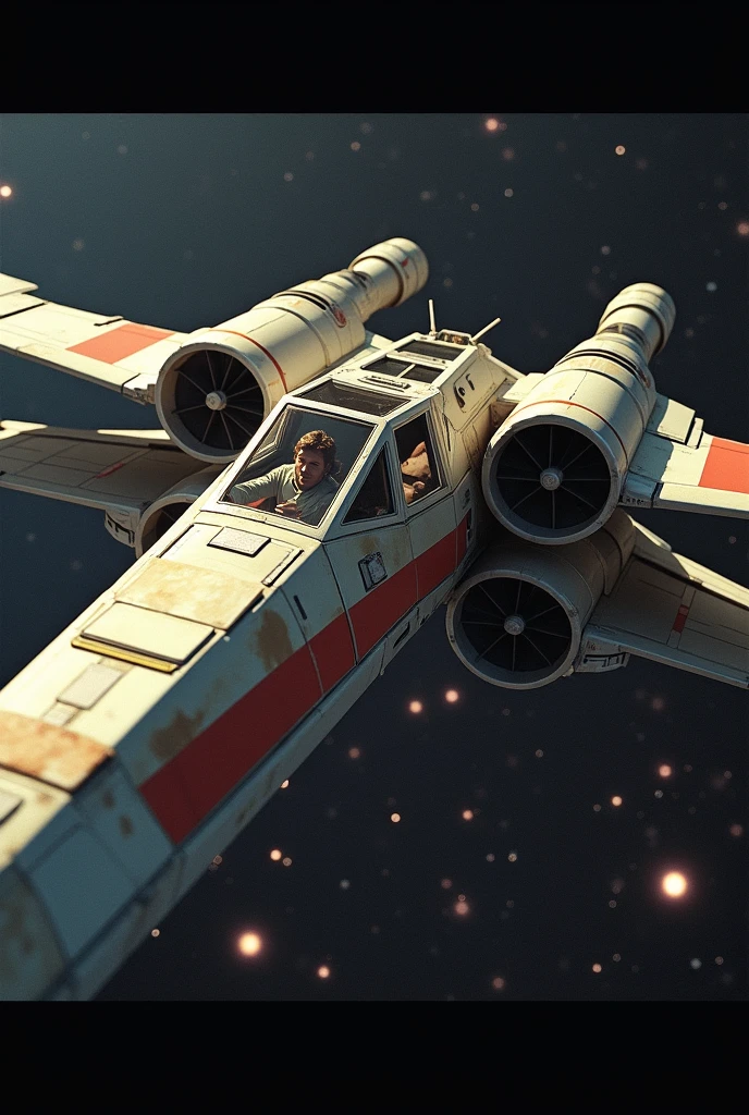Luke Skywalker, Flying an X-wing fighter, 1950's Super Panavision 70 film stock Beautiful Cinematogrophy