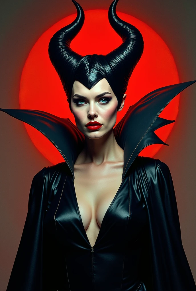 A stunning portrait of Maleficent, a vision of exotic unworldly beauty and power, in the style of Adam Hughes
