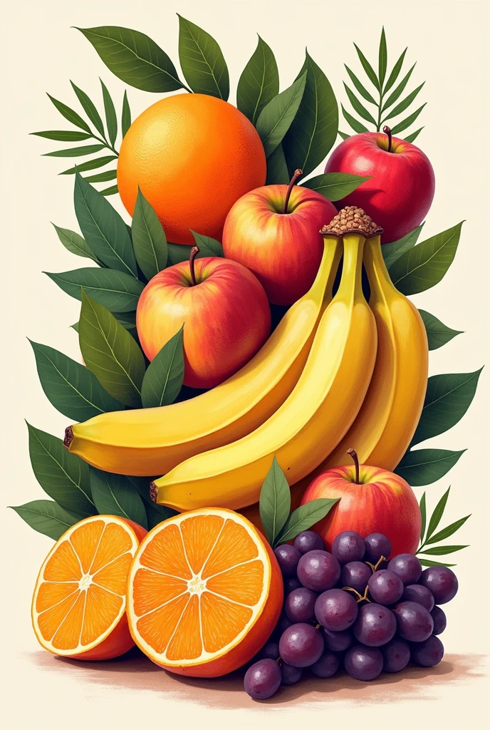 COLLAGE of fruits using elements and principle of art
Simple
