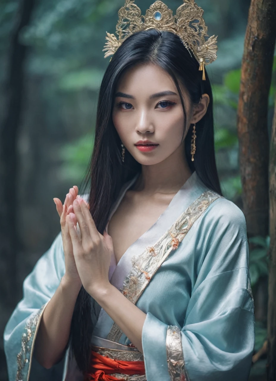 Beautiful Asian Women, mysterious and cool with magical powers