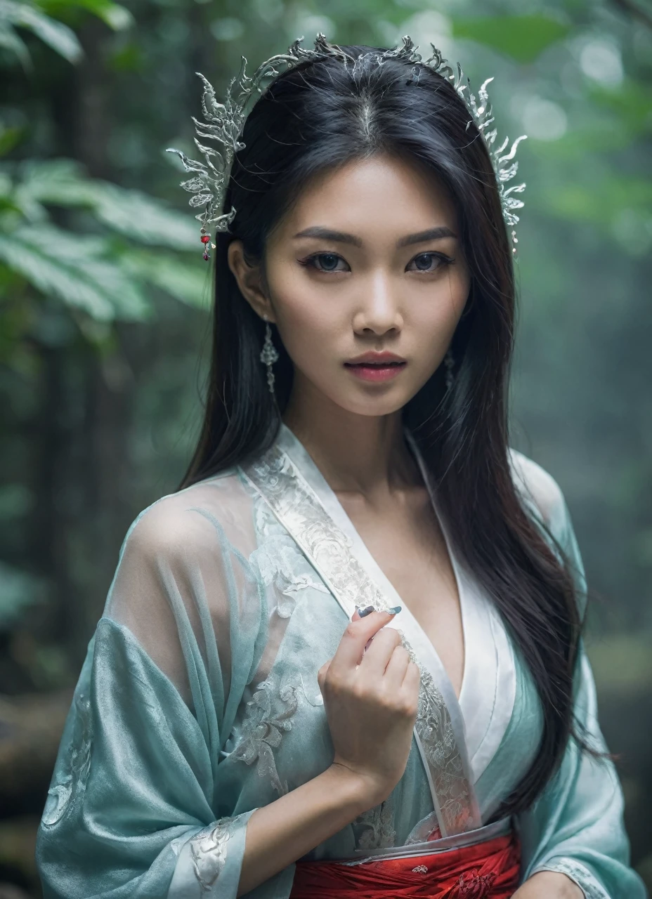 Beautiful Asian Women, mysterious and cool with magical powers 