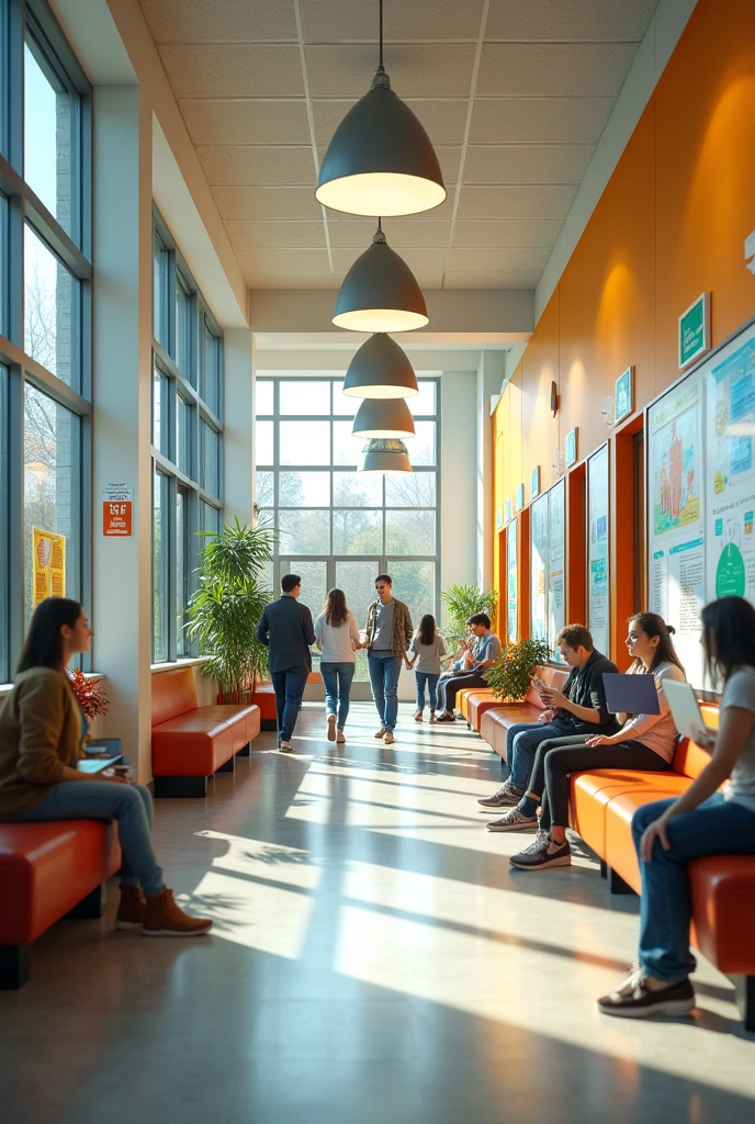 Design the hallway of an educational unit 