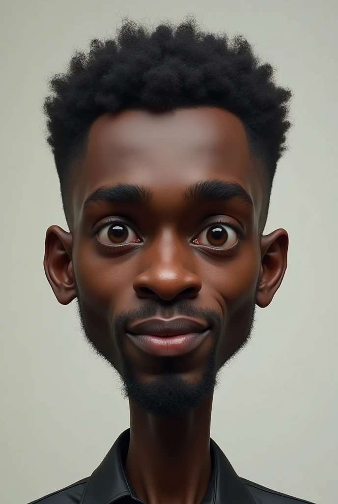 black man with a giant forehead and a huge head