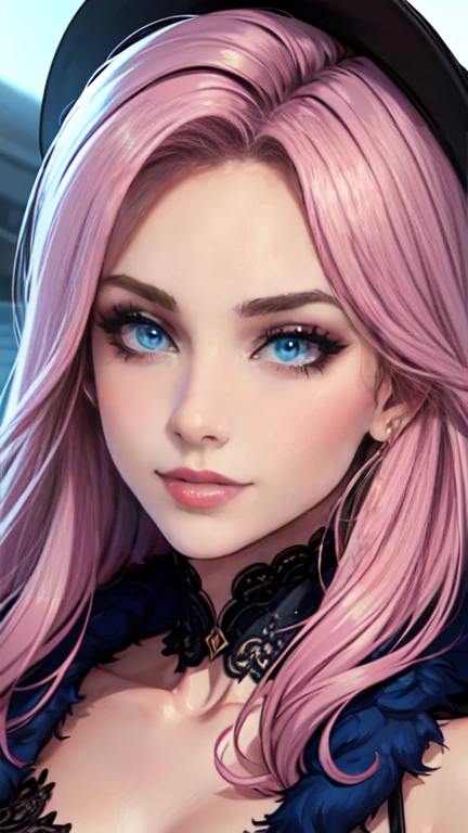masterpiece, raw, Beautiful art, professional artist, 8k, art style by sciamano240, Very detailed face, very detailed hair, 1 woman, perfectly drawn body, beautiful face, by the wide, light blue fur , very detailed blue eyes , pink cheeks, intricate details in the eyes, playful smile, looking directly at the viewer , in love with the viewer's expression, lipstick, wearing nice winter clothes, Winter coat, gloves, sweater, scarf, fitted jeans, thigh high boots, sunny winter day, walking, pov with spectator,