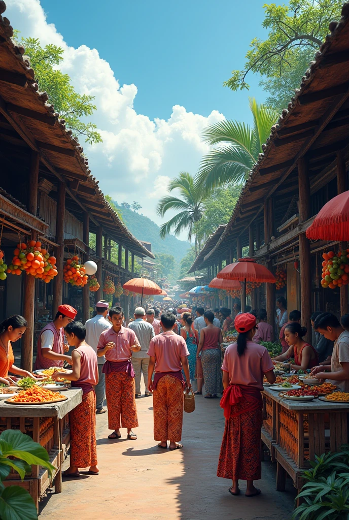 Foto food gather people Indonesia
