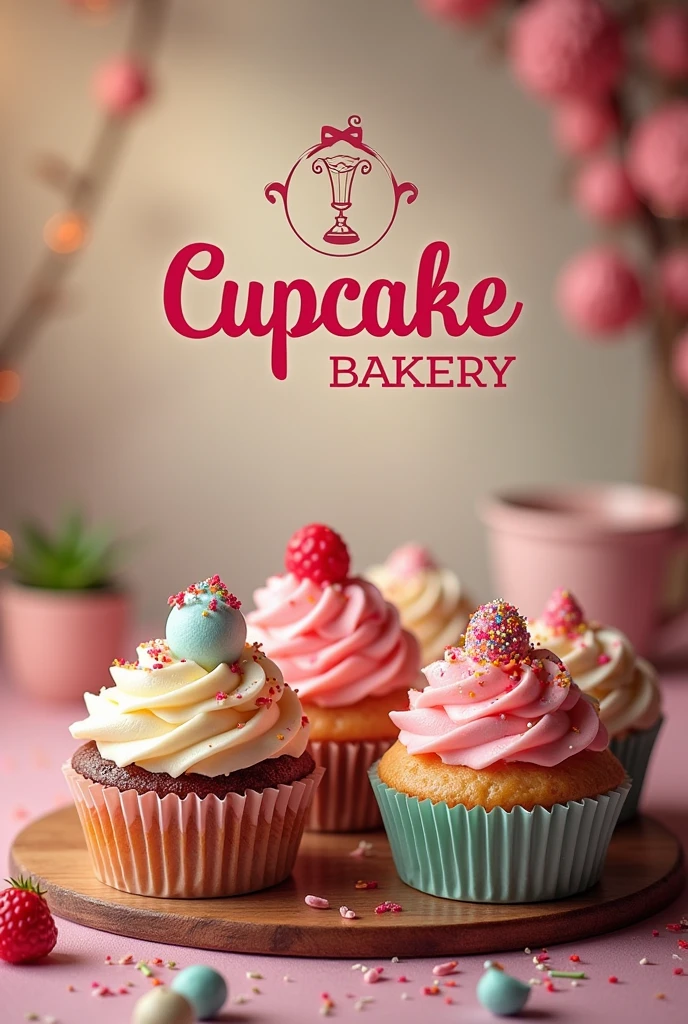 crea un banner de una pasteleria de cupcakes