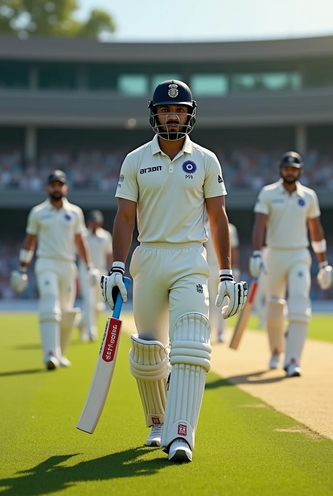 Shikhar dhawan go in pavillion and all the cricketer behind him