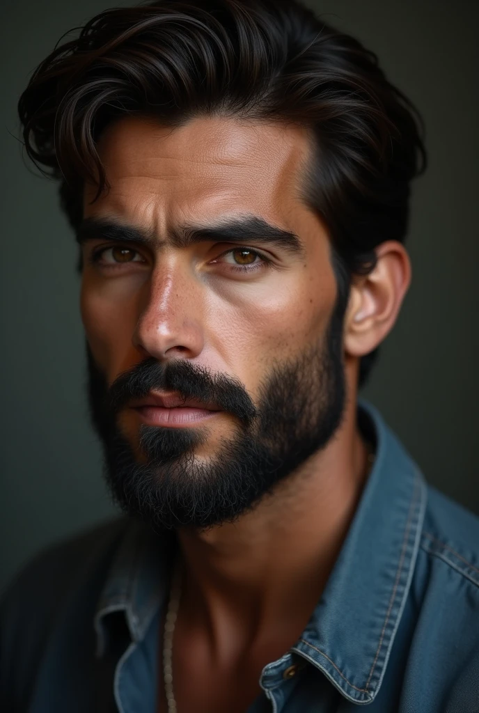 A handsome Italian man around 35 with a beard