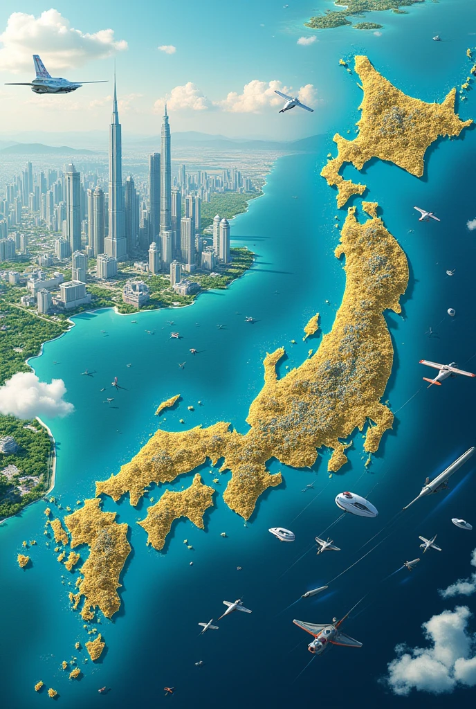 Map of Japan 100 years from now