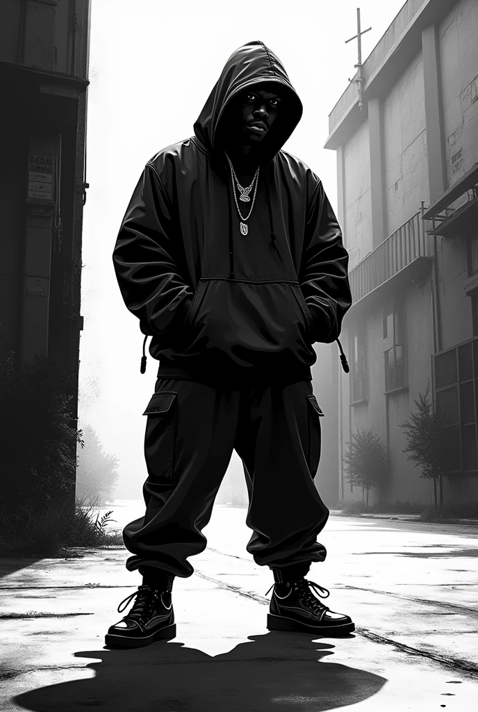 a poster private party hiphop with black and white tone