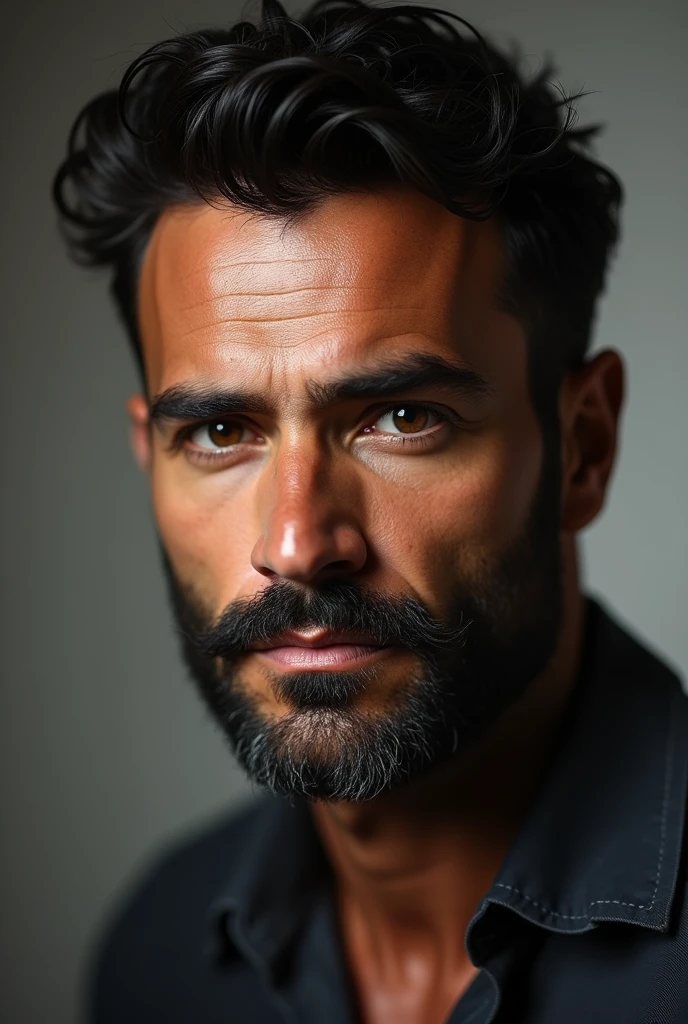 A handsome Italian man of about 35 with many distinctive features.
